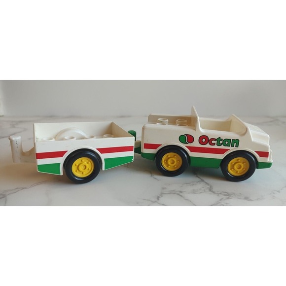 1994 LEGO DUPLO #2621 Motorbike Transporter OCTAN Car Trailer RARE VINTAGE B10 - Picture 3 of 3